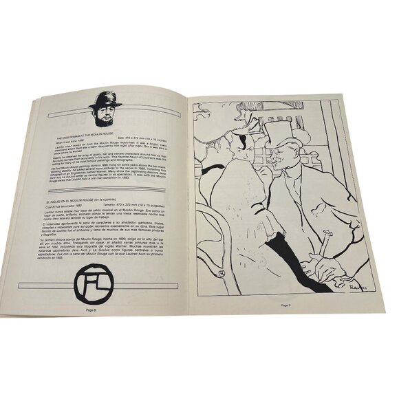 Henri De Toulouse-Lautrec Adult Coloring Book 1979 Art Institute of Chicago - Picture 5 of 8